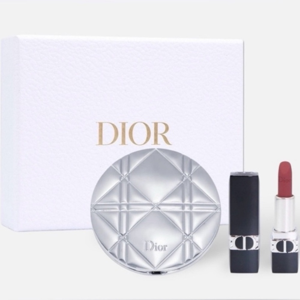 Dior Silver Mirror and Lipstick Set in Box. Lipstick 720 Satin.